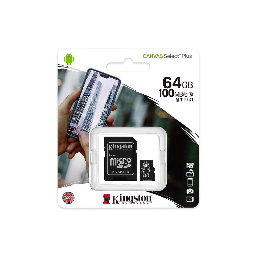 MEMORIA MICRO SD KINGSTON 64 GB CLASE 10